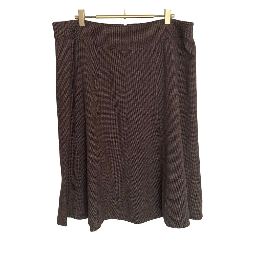 Rafaella Brown A-Line Midi Skirt Size 16 Textured